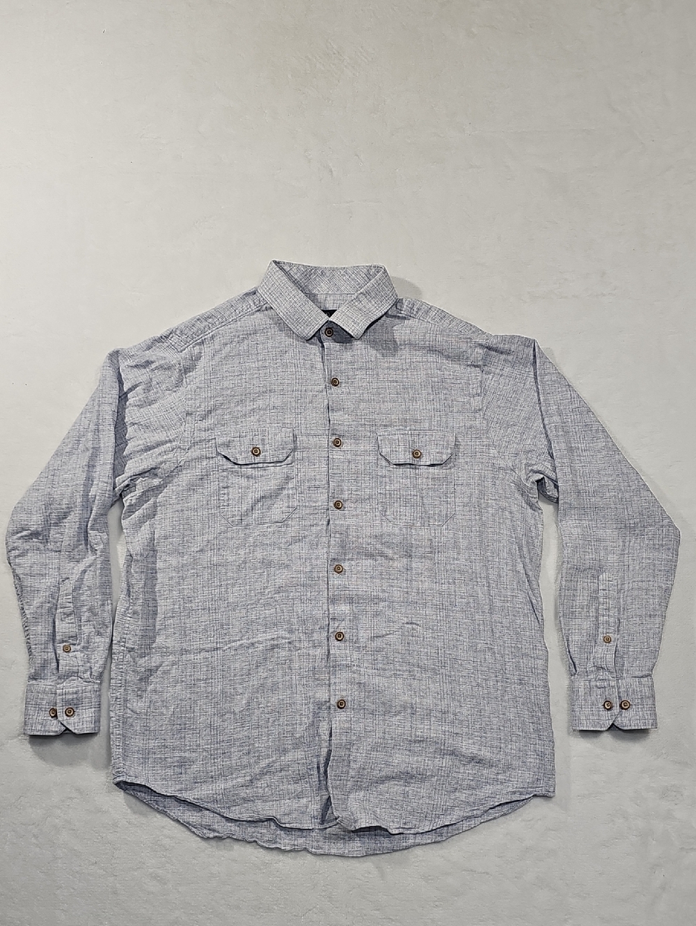 Hart Schaffner Marx Light Blue Button-Front Casual Shirt